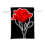 Red Rose Photo Illustration Over Black Background Lightweight Drawstring Pouch (S) Back