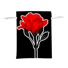 Red Rose Photo Illustration Over Black Background Lightweight Drawstring Pouch (l) by dflcprintsclothing