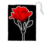 Red Rose Photo Illustration Over Black Background Drawstring Pouch (5XL) Front