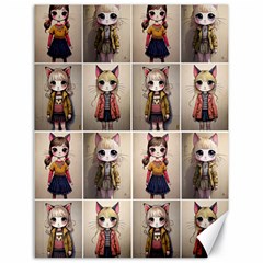 Cat Girls Portrait Photo Collage Set Illustration Ai Canvas 18  X 24  by dflcprintsclothing