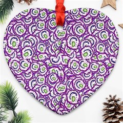 Funny Bacterias Drawing Motif Random Pattern Ornament (heart)