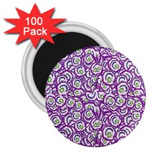 Funny Bacterias Drawing Motif Random Pattern 2 25  Magnets (100 Pack) 