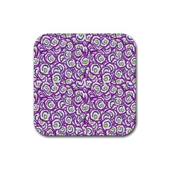 Funny Bacterias Drawing Motif Random Pattern Rubber Coaster (square) by dflcprintsclothing