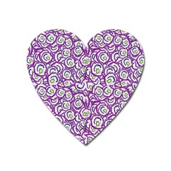 Funny Bacterias Drawing Motif Random Pattern Heart Magnet by dflcprintsclothing