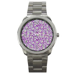 Funny Bacterias Drawing Motif Random Pattern Sport Metal Watch by dflcprintsclothing