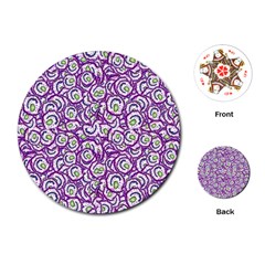 Funny Bacterias Drawing Motif Random Pattern Playing Cards Single Design (round)