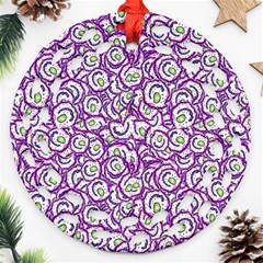 Funny Bacterias Drawing Motif Random Pattern Round Filigree Ornament (two Sides) by dflcprintsclothing