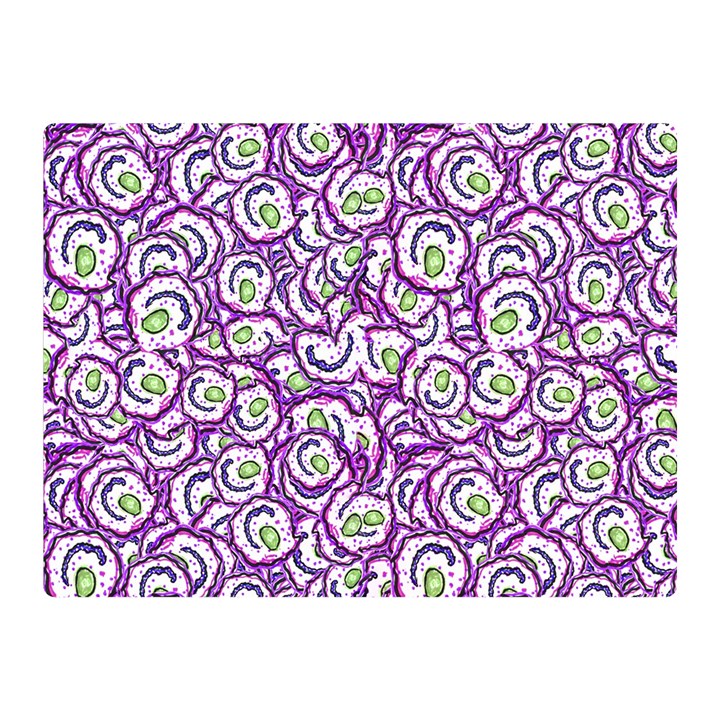 Funny Bacterias Drawing Motif Random Pattern Two Sides Premium Plush Fleece Blanket (Mini)