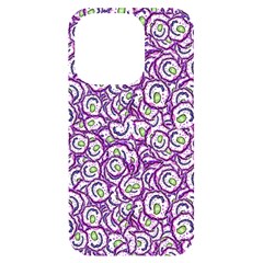 Funny Bacterias Drawing Motif Random Pattern Iphone 14 Pro Black Uv Print Case by dflcprintsclothing