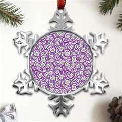 Funny Bacterias Drawing Motif Random Pattern Metal Small Snowflake Ornament by dflcprintsclothing