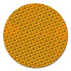 Pixel Art Mushroom Pattern Magnet 5  (round) by ExtraGoodSauce