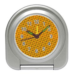 Pixel Art Mushroom Pattern Travel Alarm Clock by ExtraGoodSauce