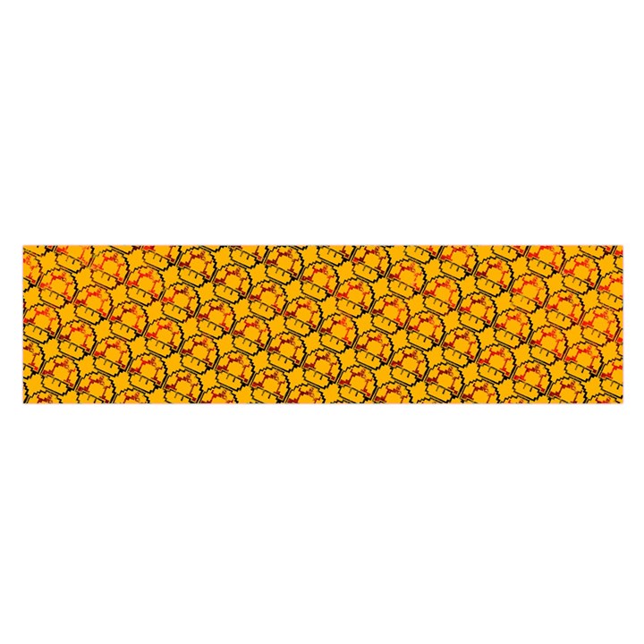 Pixel Art Mushroom Pattern Oblong Satin Scarf (16  x 60 )