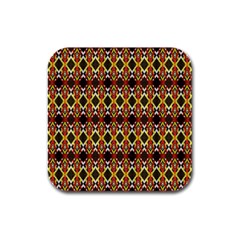 Colorful Geometric Pattern Design Rubber Square Coaster (4 Pack) by ExtraAwesomeSauce