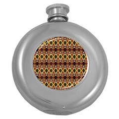 Colorful Geometric Pattern Design Round Hip Flask (5 Oz) by ExtraGoodSauce