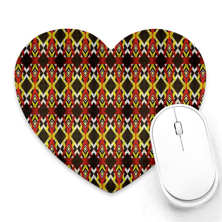 Colorful Geometric Pattern Design Heart Mousepad