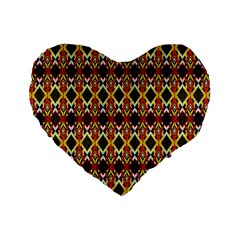 Colorful Geometric Pattern Design Standard 16  Premium Heart Shape Cushions by ExtraGoodSauce