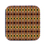 Colorful Geometric Pattern Design Square Metal Box (Black) Front