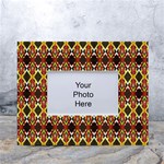 Colorful Geometric Pattern Design White Tabletop Photo Frame 4 x6  Front