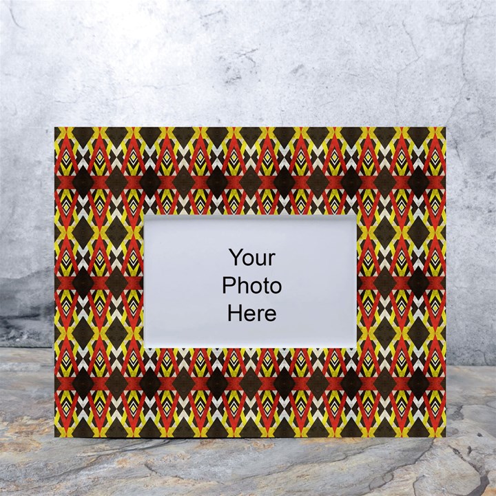 Colorful Geometric Pattern Design White Tabletop Photo Frame 4 x6 