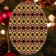 Colorful Geometric Pattern Design Uv Print Acrylic Ornament Oval by ExtraGoodSauce