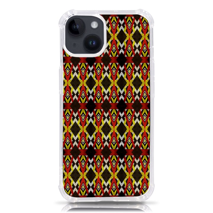 Colorful Geometric Pattern Design iPhone 14 TPU UV Print Case