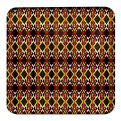 Colorful Geometric Pattern Design Square Glass Fridge Magnet (4 Pack) by ExtraGoodSauce