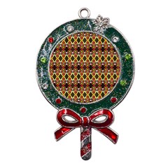 Colorful Geometric Pattern Design Metal X mas Lollipop With Crystal Ornament by ExtraGoodSauce