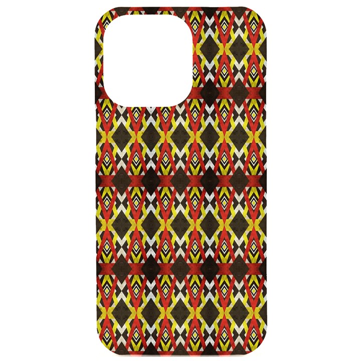 Colorful Geometric Pattern Design iPhone 15 Pro Max Black UV Print PC Hardshell Case