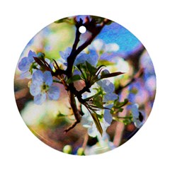 Springtime Pear Tree Blossoms Ornament (round) by ExtraGoodSauce