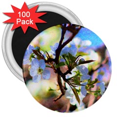 Springtime Pear Tree Blossoms 3  Magnets (100 Pack) by ExtraGoodSauce