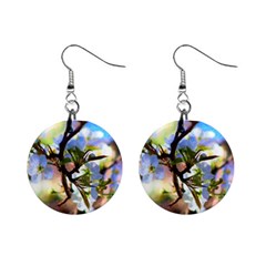 Springtime Pear Tree Blossoms Mini Button Earrings by ExtraGoodSauce