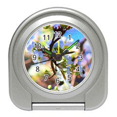 Springtime Pear Tree Blossoms Travel Alarm Clock by ExtraGoodSauce