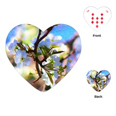 Springtime Pear Tree Blossoms Playing Cards Single Design (heart)