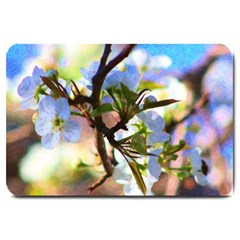 Springtime Pear Tree Blossoms Large Doormat by ExtraGoodSauce