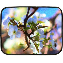 Springtime Pear Tree Blossoms Fleece Blanket (mini) by ExtraGoodSauce