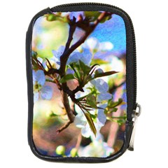 Springtime Pear Tree Blossoms Compact Camera Leather Case by ExtraGoodSauce