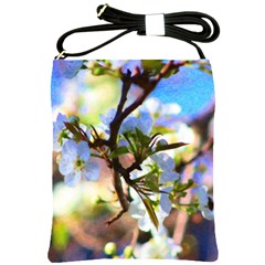 Springtime Pear Tree Blossoms Shoulder Sling Bag by ExtraAwesomeSauce