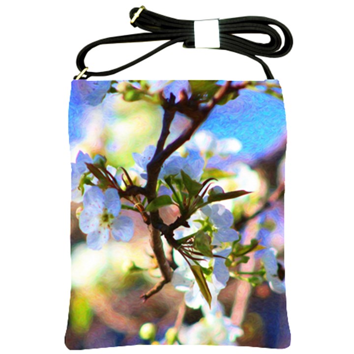 Springtime Pear Tree Blossoms Shoulder Sling Bag