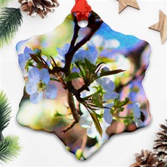 Springtime Pear Tree Blossoms Ornament (snowflake) by ExtraGoodSauce