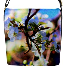 Springtime Pear Tree Blossoms Flap Closure Messenger Bag (s) by ExtraGoodSauce