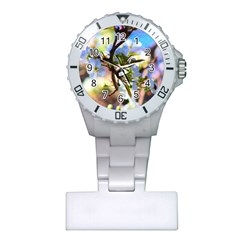 Springtime Pear Tree Blossoms Plastic Nurses Watch by ExtraGoodSauce