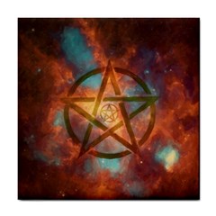 Enchanted Nebula Pentagram Art Tile Coaster by ExtraGoodSauce