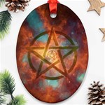 Enchanted Nebula Pentagram Art Ornament (Oval) Front