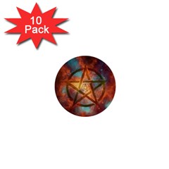 Enchanted Nebula Pentagram Art 1  Mini Buttons (10 Pack)  by ExtraGoodSauce