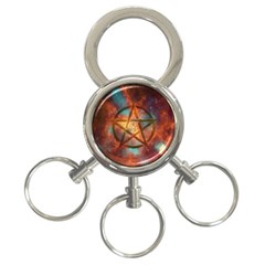 Enchanted Nebula Pentagram Art 3-ring Key Chain by ExtraGoodSauce