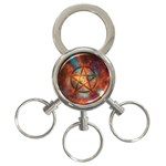 Enchanted Nebula Pentagram Art 3-Ring Key Chain Front