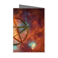 Enchanted Nebula Pentagram Art Mini Greeting Cards (pkg Of 8)