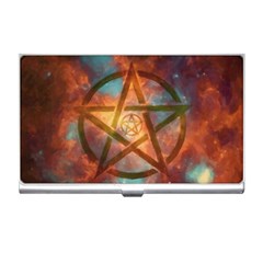 Enchanted Nebula Pentagram Art Business Card Holder by ExtraGoodSauce