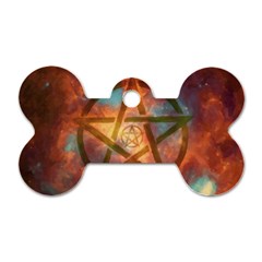 Enchanted Nebula Pentagram Art Dog Tag Bone (one Side) by ExtraGoodSauce